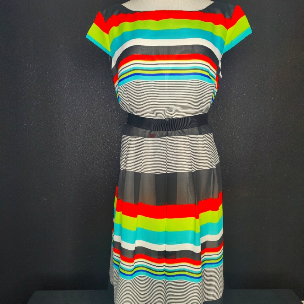S.L. Fashions Never Worn A Line Multicolor Dress